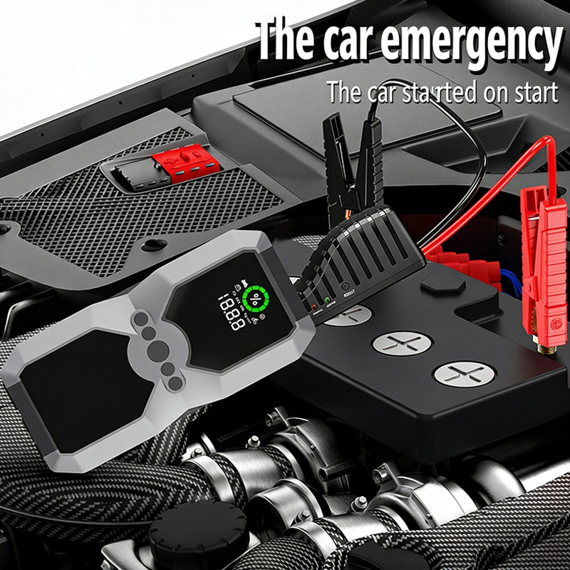 Auto Jump Starter With Air Compressor LCD Screen 48000MAH Portable Booster Charger 5000A Powerful