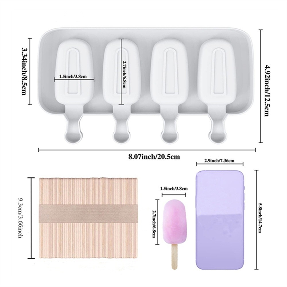 3pcs Popsicle Molds with 50 Sticks 12 Cavities Silicone Popsicle Molds & Ice Cake Pop Mold Maker for