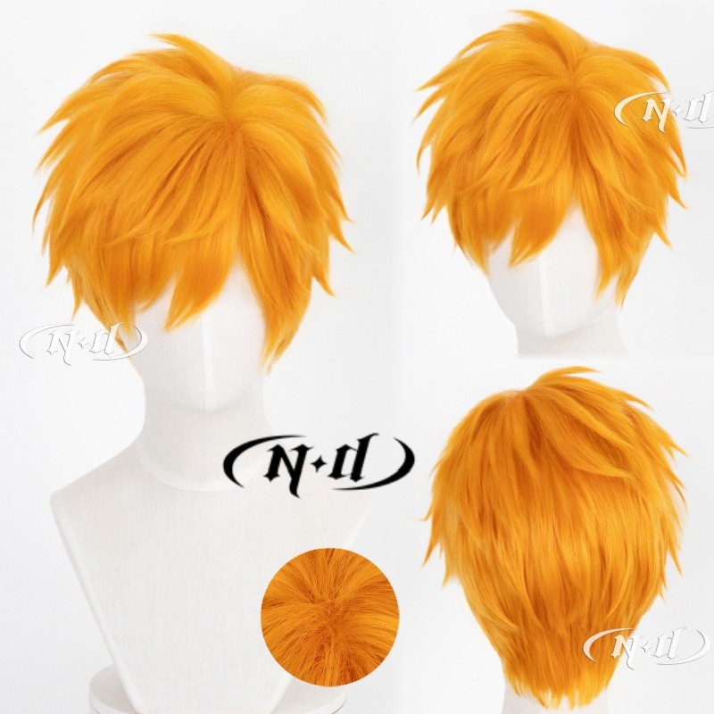 ND Ichigo Kurosaki Cosplay Wigs Hairpiece Bleach Anime Cosplay Hair Wigs Heat Resistant for