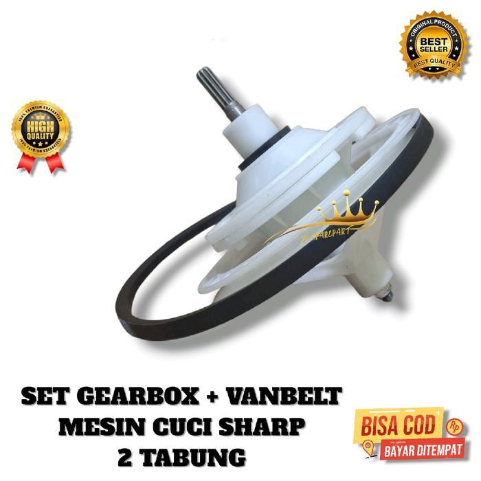 [SET ES-T70CL] SET GEARBOX + VANBELT MESIN CUCI SHARP ES-T70CL 2 TABUNG MURAH