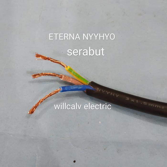 New Kabel Serabut Eterna 3X1.5 Hitam - Kabel Eterna Nyyhyo Hitam 3X1.5