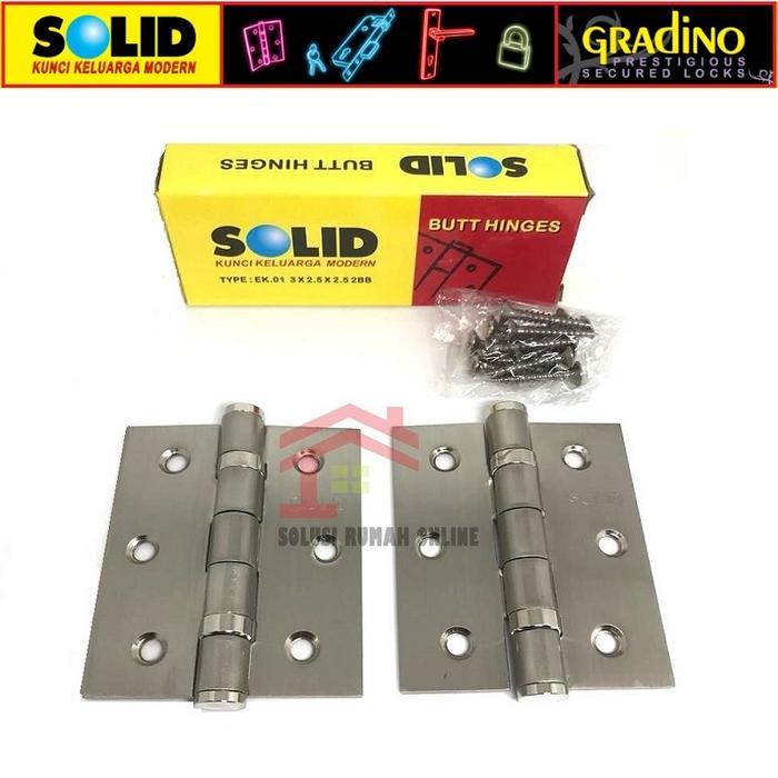Engsel Solid 3 inch EK 01 SN Engsel Pintu Engsel Jendela Ball Bearing
