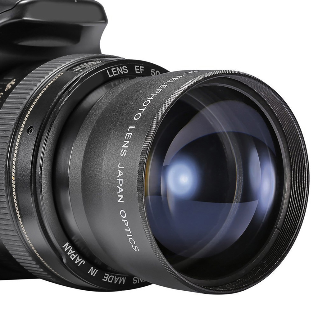 2X Telephoto Lens 58MM 2X Magnification Universal Teleconverter Telephoto Lens for Cameras Accessory