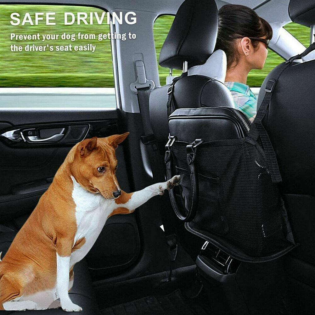 Car Storage Net Bag Between Seats Car Divider Pet Barrier Stretchable Mesh Bag Organizer Auto