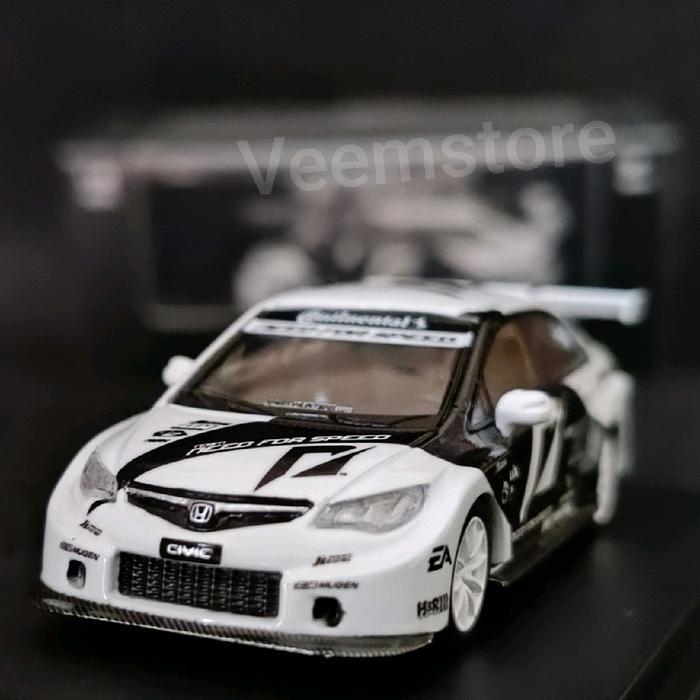 Terbatas Diecast 1:64 Honda Civic FD2 Modified Need For Speed GTA [TPC] Hitam Putih