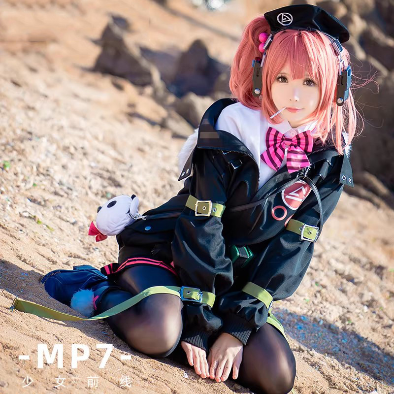 Girls Frontline Mp7 Cosplay Costume Wig Coat Shirt Uniform Bag Halloween Cosplay Costume Shoes