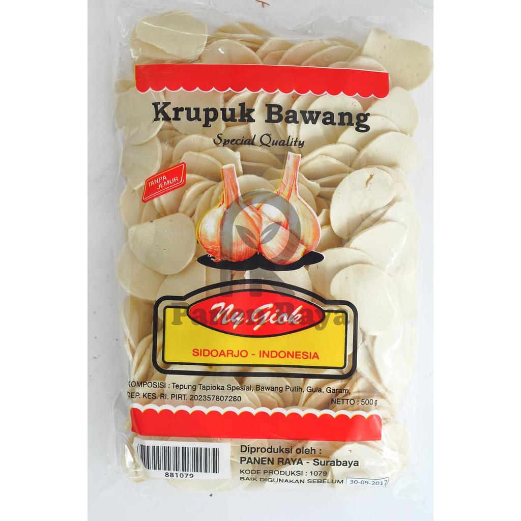 "New" Kerupuk Bawang Ny Giok Oval 500gr Krupuk Mentah Enak Camilan Cemilan