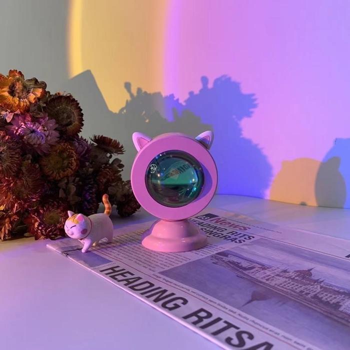 HL0373 Lampu Sunset Cat Led Lampu Sunset Aesthetic Lamp Matahari Terbenam Sunset Matahari Led Lampu