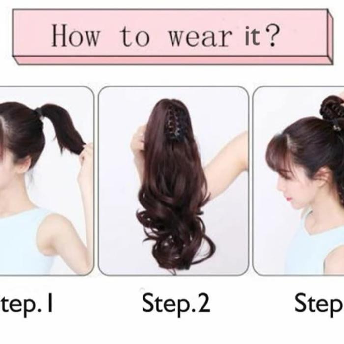 Jepit Rambut Palsu Panjang Curly Tbk