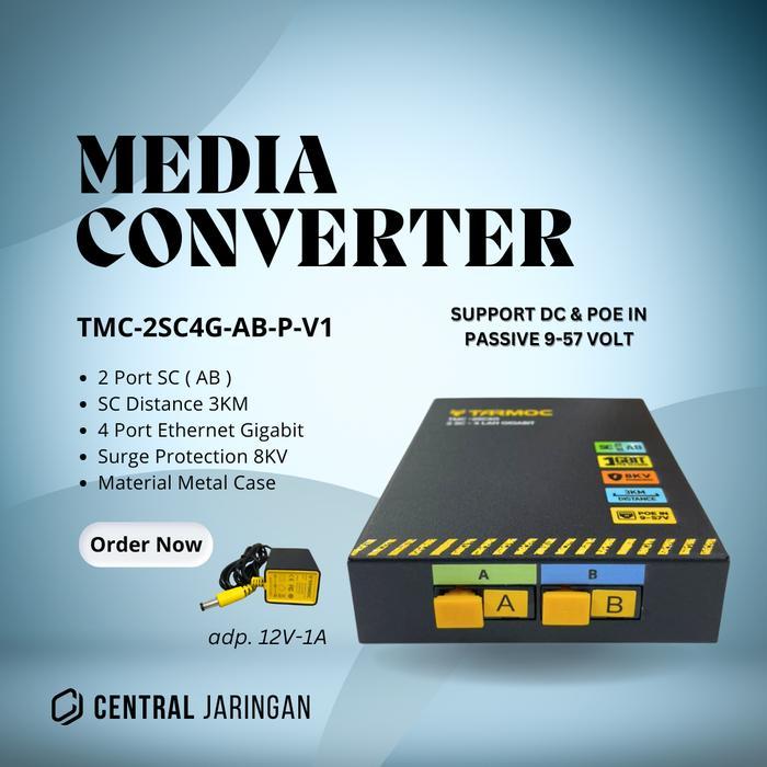 Tarmoc Tmc-2Sc4G-Ab-P-V1 Media Converter 2 Fo 4 Lan Gigabit Poe In