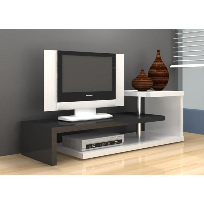 Anya-Living Scult TV Stand / Meja TV / Rak TV - Putih Glossy-Hitam