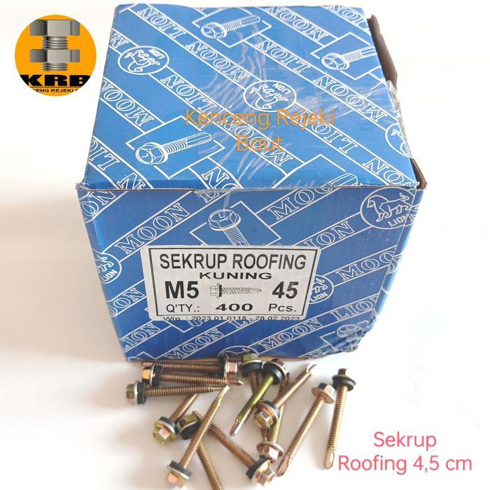 Sekrup Roofing 4,5 Cm Moon Lion / Baut Roofing M5X45 (1 Dos=400 Pcs)