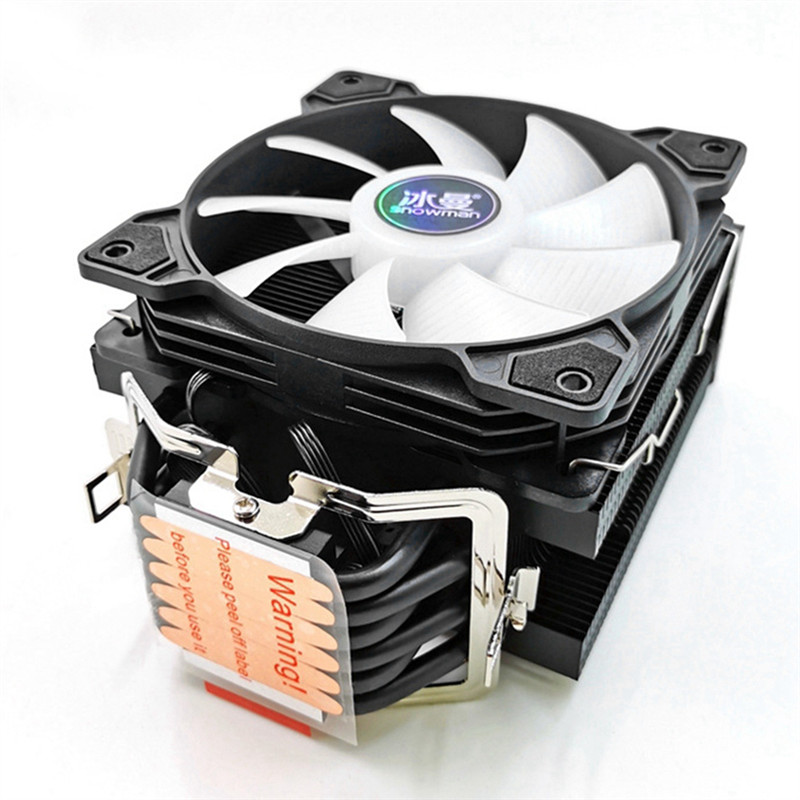 SNOWMAN MT6 CPU Cooler With 12Cm Fan 6 Heat Pipes, 4 Pin PWM Desktop Heatsink For Efficient Thermal