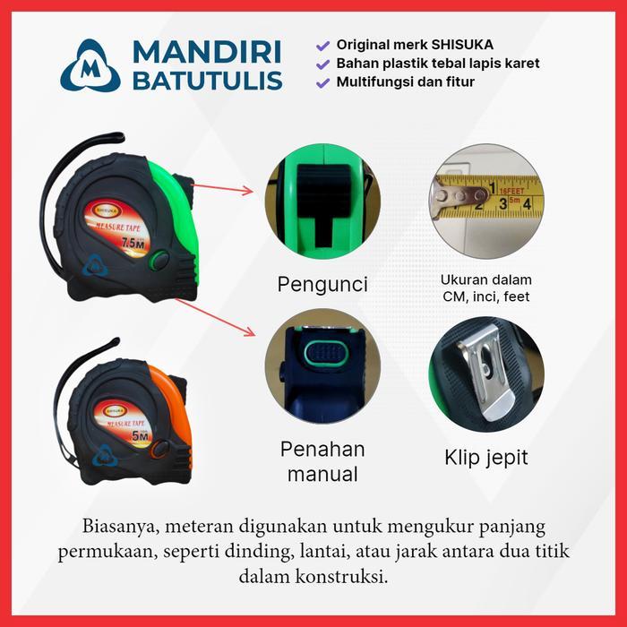 Meteran 5 meter 7.5 meter Karet Murah / Meteran Bangunan / Meteran Tukang