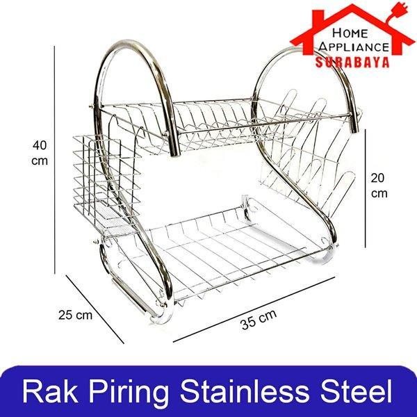 New Home Appliance Surabaya Rak Piring Stainless Steel Susun 2 Tingkat Model S2-Tier GSF G 3340