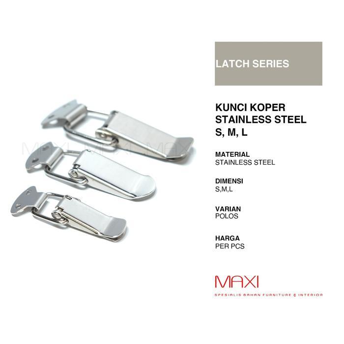 "New" KUNCI KOPER POLOS STAINLESS STEEL - OVERVAL KUNCI PETI BOX
