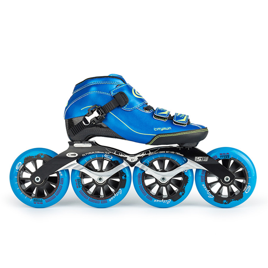 Cityrun Speed Inline Skates Carbon Fiber Professional Competition Skates 4 Wheels Racing Skating