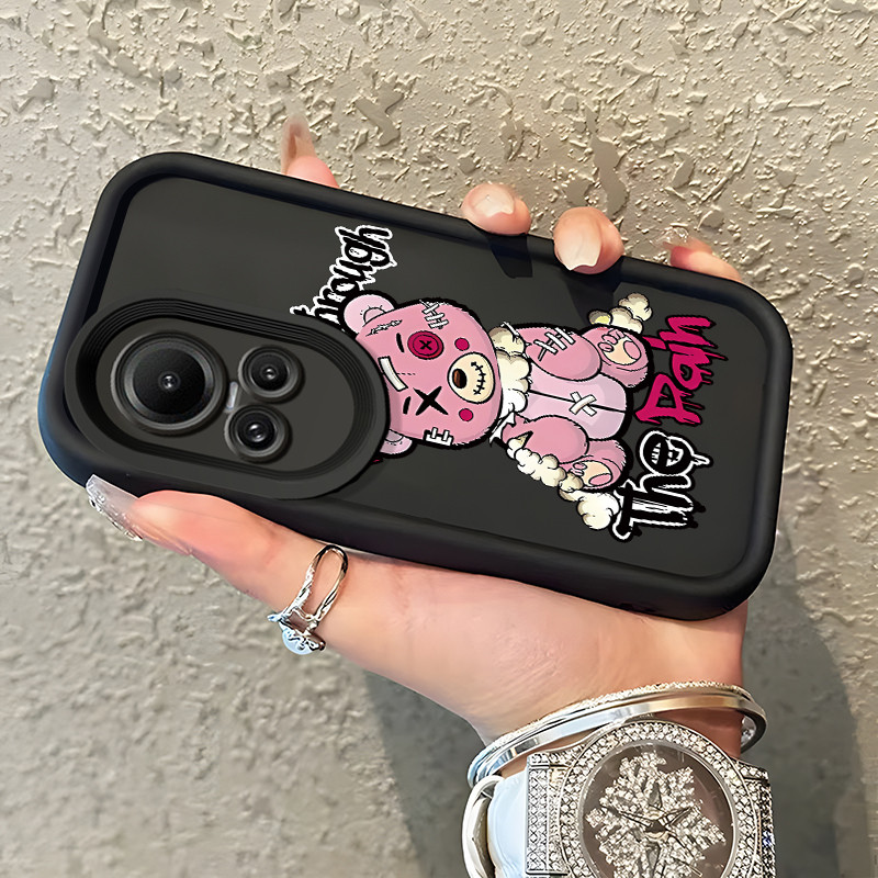 Casing Hp OPPO Reno 10 5G OPPO Reno 10 Pro 5G Case Casing beruang rusak dan kelinci Pola kasus ponse