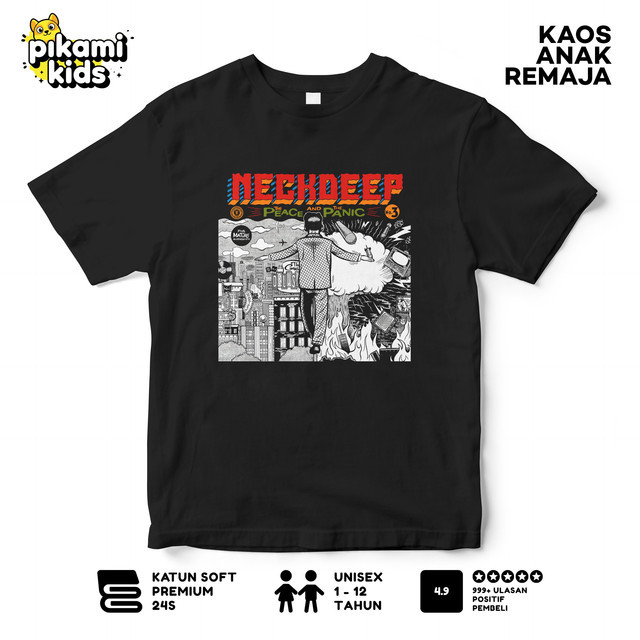 PIKAMI Kaos Distro Anak Band Neck Deep Stok Terbatas - Baju Anak Band Hitam