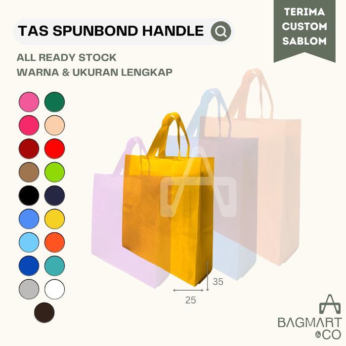 Goodie Bag 25 x 35 Spunbond Tas Handle Polos Tas Hajatan Suvenir