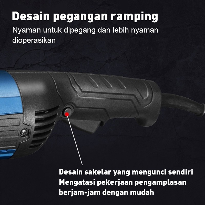 REAIM Mesin Gerinda Brushless Angle Grinder Multifunction Berkualitas, Poles, Piringan Amplas