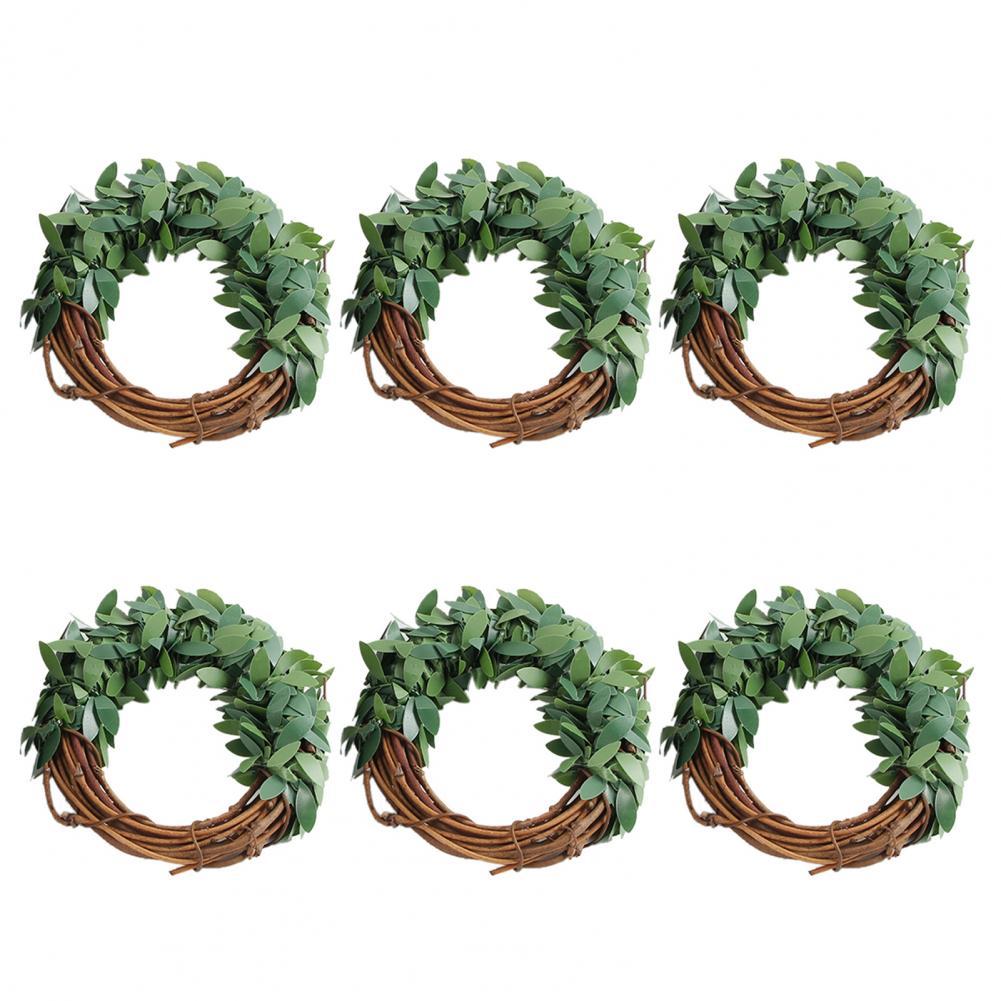 Leaf Garland Napkin Rings Rattan Leaf Wreath Napkin Rings Set for Farmhouse Table Decor Greenery