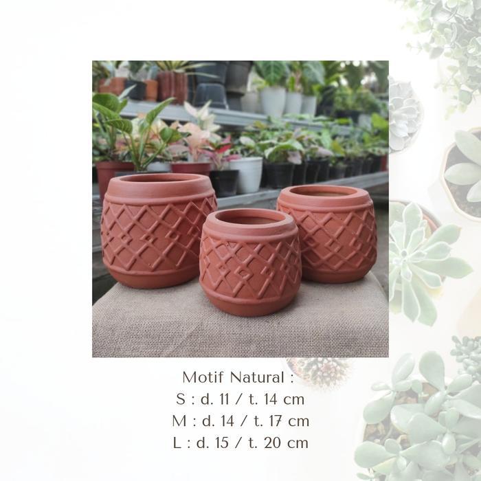 Pot Tanah Liat Relief / Pot Terakota Relief / Pot Tanaman #Gratisongkir