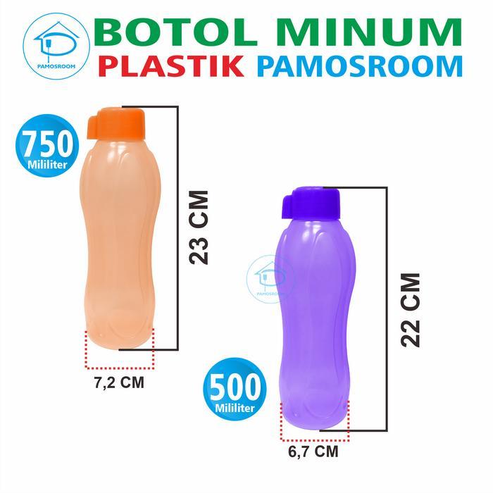 Pamosroom Botol Minum Plastik Tempat Minum Anak Sekolah Botol Sepeda Wadah Air Plastik Food Grade ML