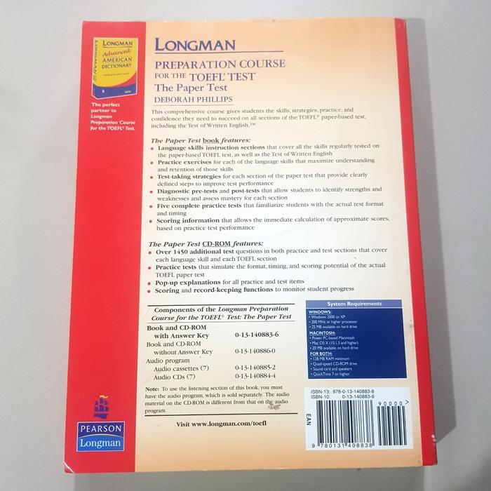 HOT SALE!!! LONGMAN COMPLETE COURSE FOR THE TOEFL TESR BY DEBORAH PHILLIPS TERMURAH