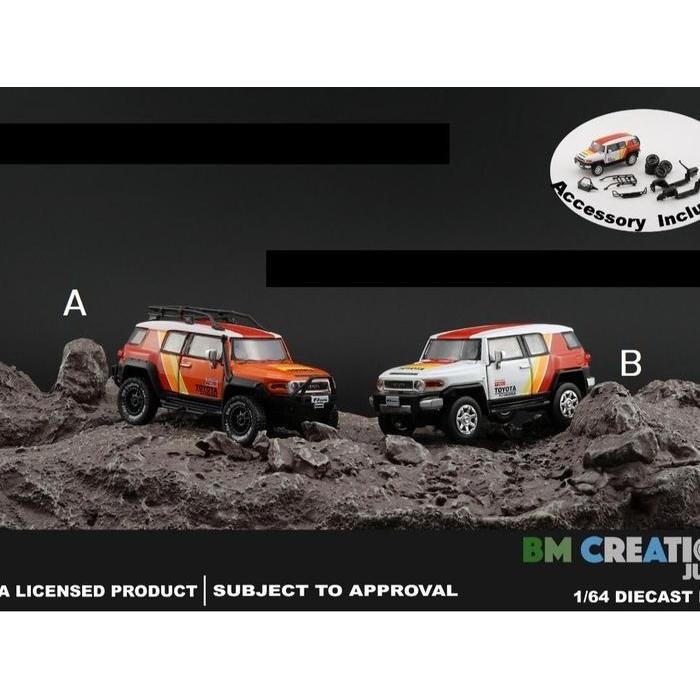 1/64 BM Creations Junior Toyota FJ Cruiser 2015 Orange Putih Merah