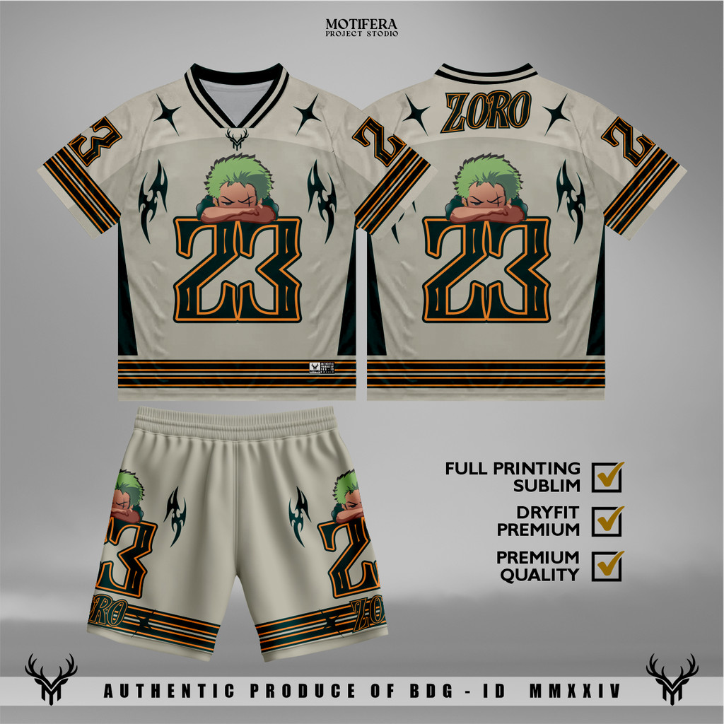 Setelan Baju Celana Jersey Zorro Zoro 23 One Piece Series 1 Anime Untuk Anak Hingga Dewasa Pria dan 