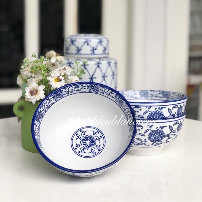 Mangkok keramik biru putih bakso