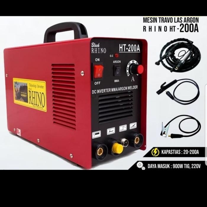 Mesin las argon Rhino HT 200/travo las Tig 200a rhino merah