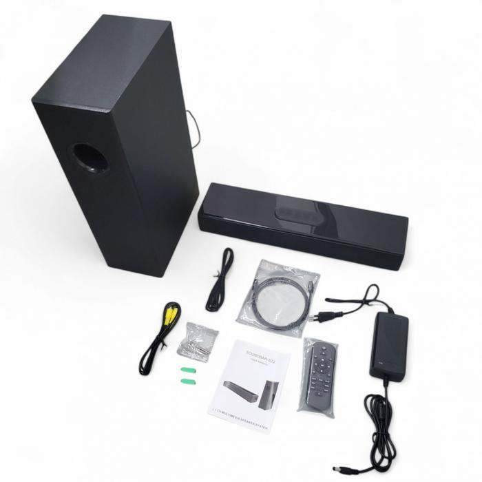 Soundbar Bluetooth Active Speaker Stereo Bass Subwoofer 80W KLW - S22