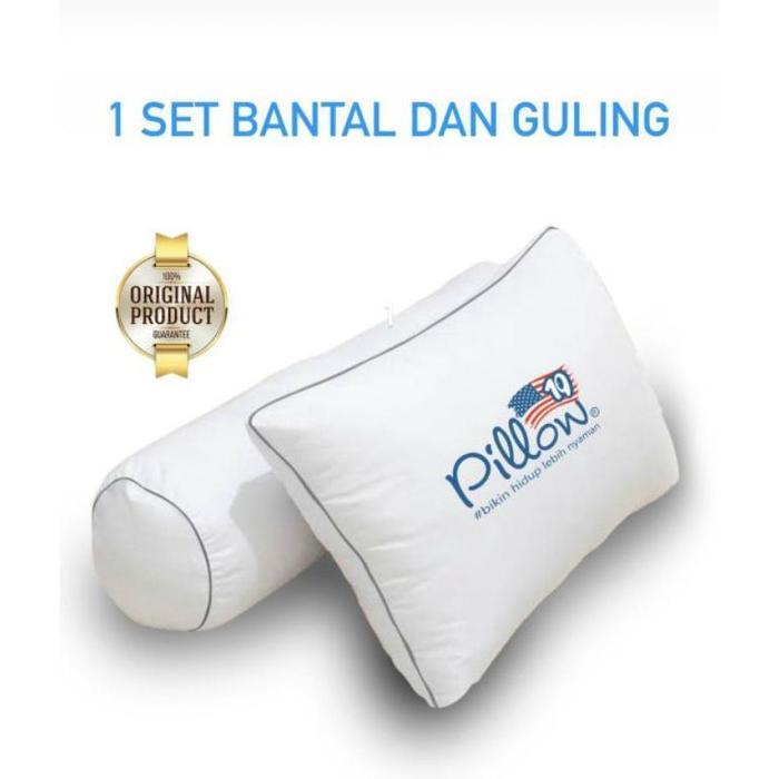 1 set bantal + guling - 1 kg isi 2 -bantal pillow bantal guling hotel
