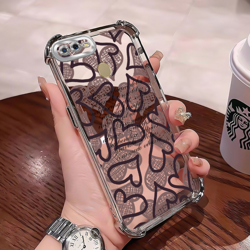 Casing Hp Untuk OPPO A7 OPPO A5s OPPO A12 OPPO A12S A11k Case Transparan Motif Love Kasing Cesing Se