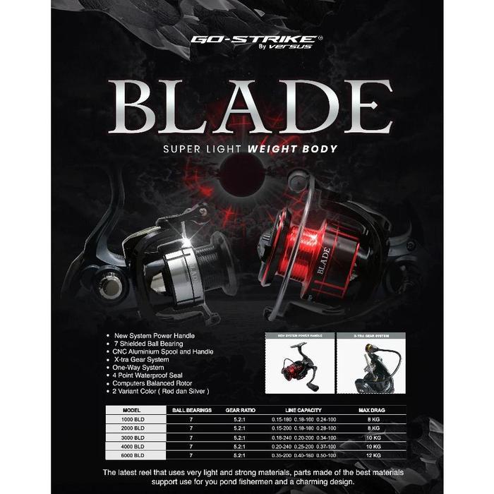 Reel Pancing Gostrike Versus Blade 1000 - 6000 (7 Seal Bearing) New Power Handle