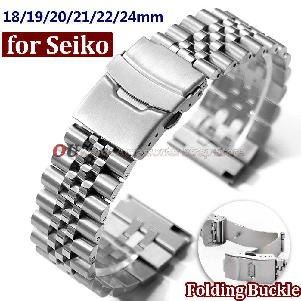 18mm 20mm 22mm 19mm 21mm 23mm 24mm Straight End Stainless Steel Strap for Seiko for Jubilee