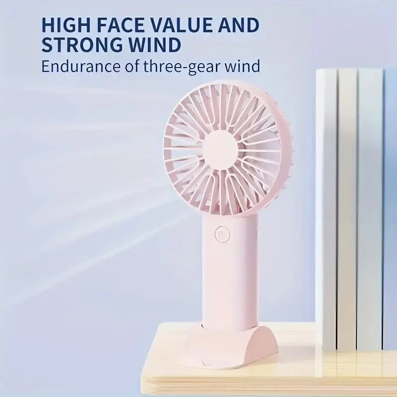 Mini USB Charging Handheld Fan Desktop Small Fan With Mobile Phone Holder Portable And Simple