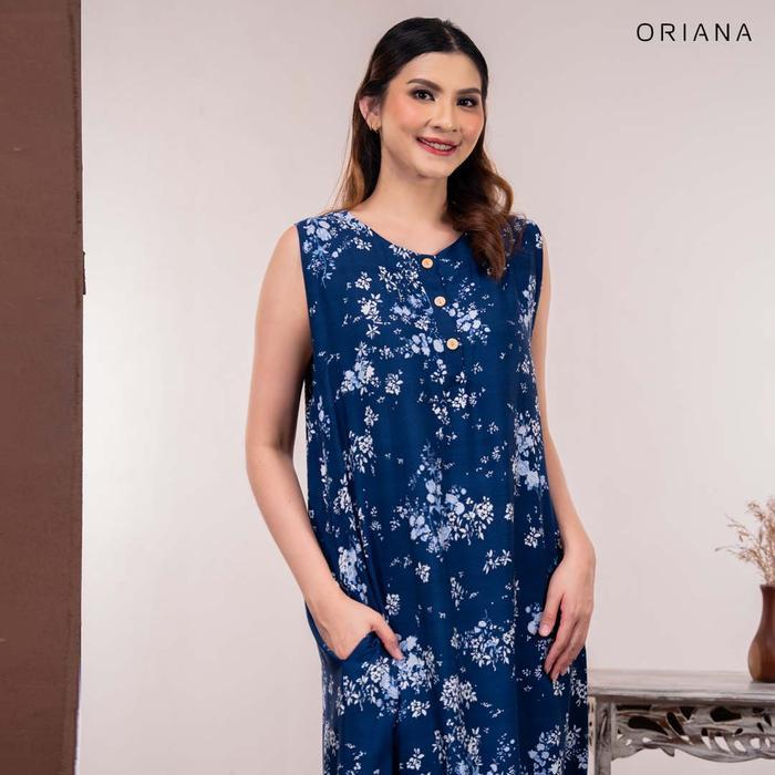 Oriana Kiandra Daster Series Midi Dress Tanpa Lengan