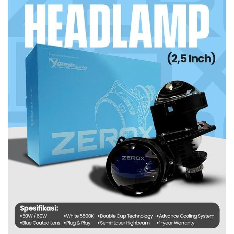 Headlamp Mobil - Headlamp Projector Zerox 2.5 Inch - Lampu Projector Mobil - Headlamp Mobil - Plug N