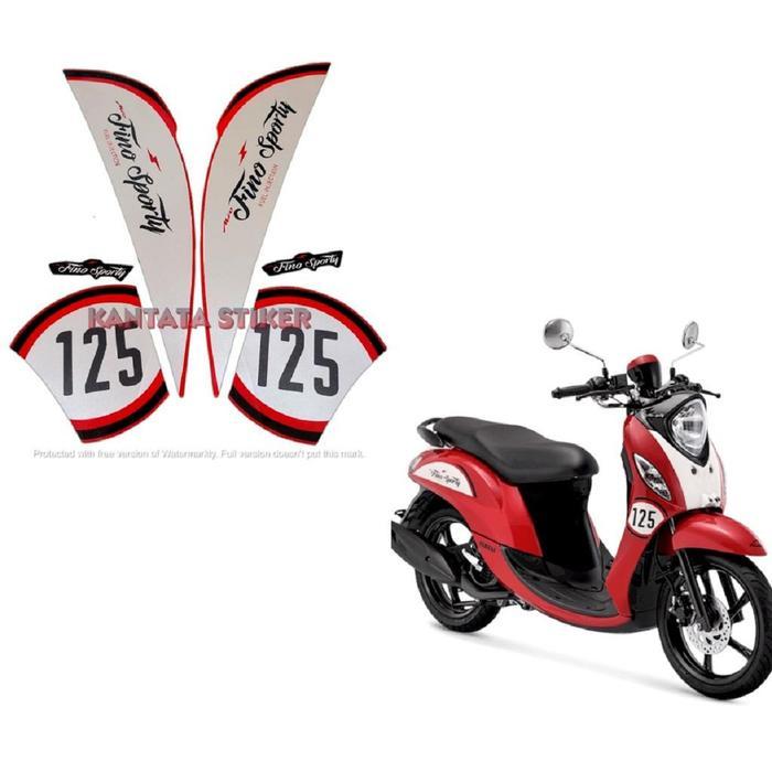 Stiker Striping Lis Les Body Motor Yamaha Fino Sporty 2018 Merah Standar Full Set Motorcycle