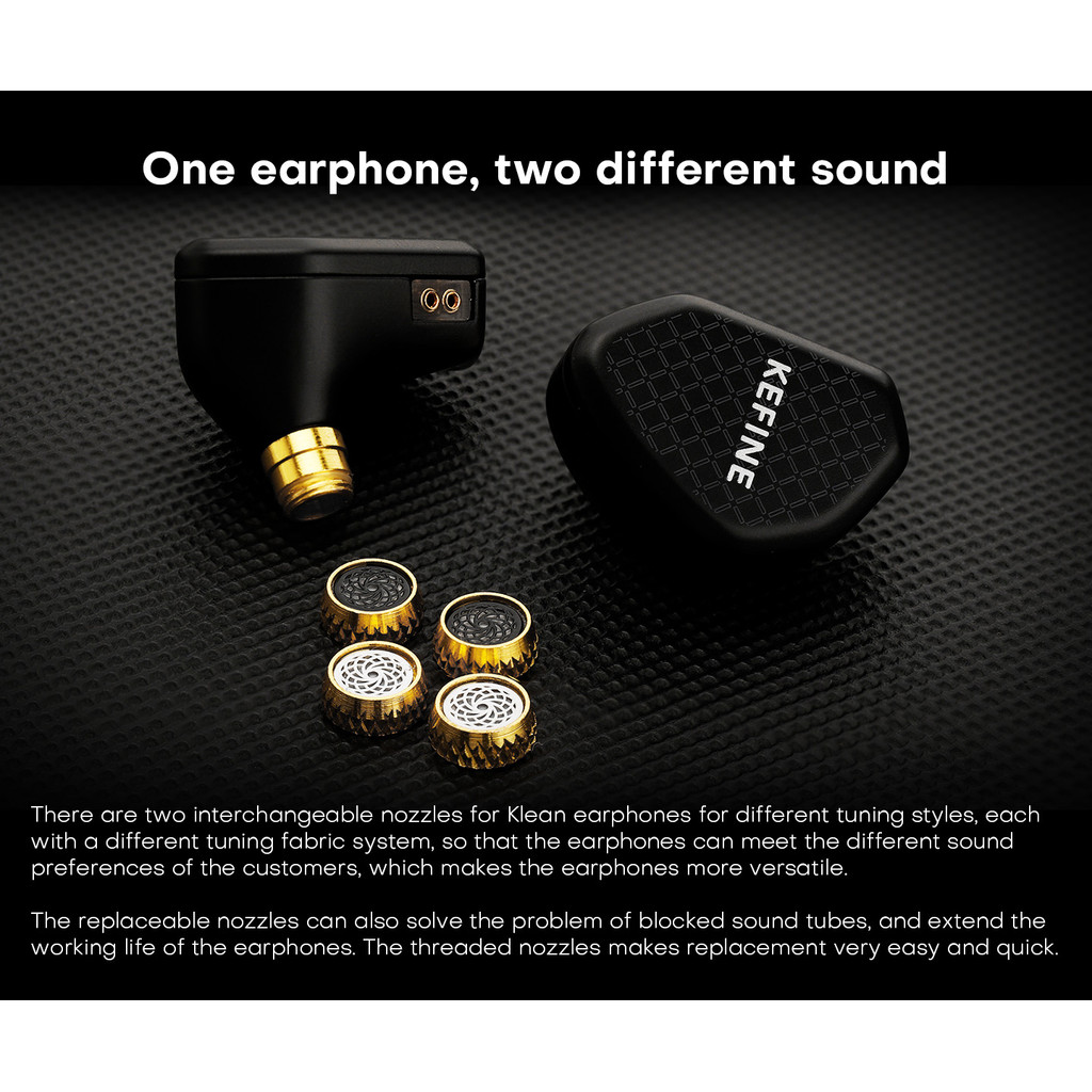 KEFINE Klean 10mm DLC Diaphragm Dynamic Driver Hifi Wired IEM Earphones with Metal Housing &