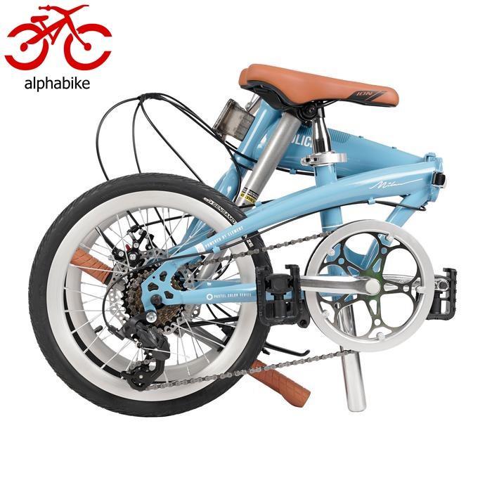 SEPEDA LIPAT POLICE MILAN 20 INCH PASTEL 8 SPEED - BLUE