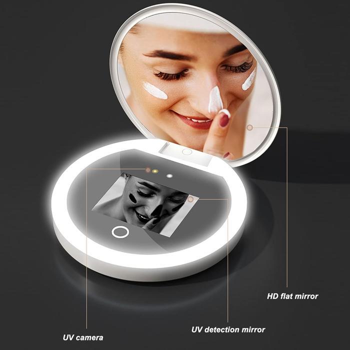 [MINIFRIDGE] UV Camera Big Kaca Pendeteksi Sunblock Sunscreen Mirror Uv Sun Screen Kamera Cermin LED