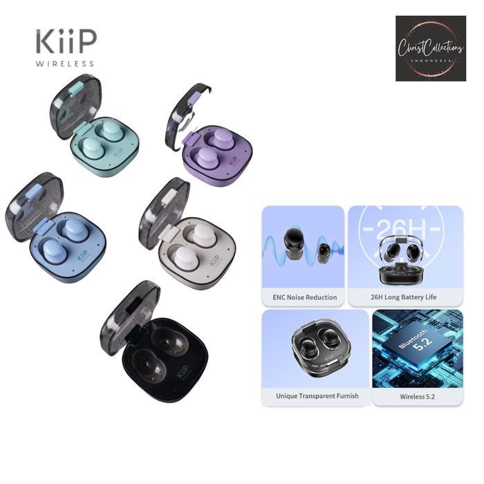 Kiip Wireless Tws Bluetooth Headset Earphone Earbuds Stereo Hifi Dts12 Terpercaya