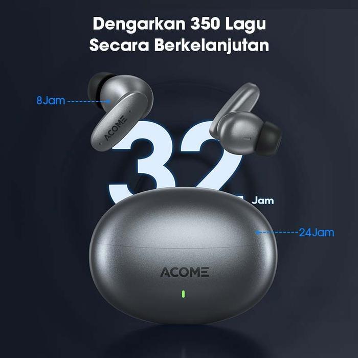 Acome Tws T8 Headset Wireless Earphone Bluetooth 5.3 Ipx5 Waterproof Populer