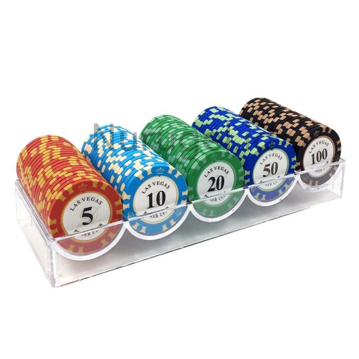 Poker Chip Set 100 Pcs + Acrylic Box #Gratisongkir
