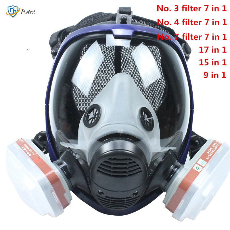 Gas mask 6800 7 in 1 6001 gas mask acid dust mask gas mask paint pesticide spray silicone filter