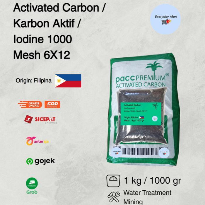 KARBON AKTIF PREMIUM DAVAO / ACTIVATED CARBON IODINE 1000 (GOLD) 1 KG